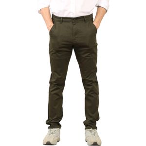 MYT - Heren Slim Fit Chino - Olijf - Chino Broek