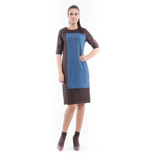 Conquista - Shift Jurk - Benzine - Geometrische Blokpanelen