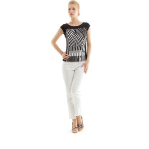 Conquista - Bergkristal - Top - Zwart en Wit - Geometrische Print