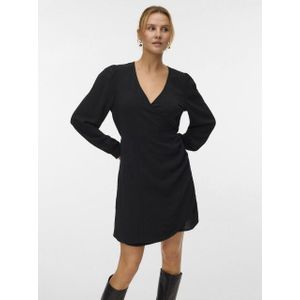 VERO MODA - VMCARLA - Jurk - Zwart - Korte Lengte - Wikkel Design