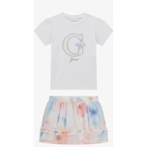 Guess - Co-ords - Meisje Set - T-shirt en Chiffon Rok - Pastel Bloemen