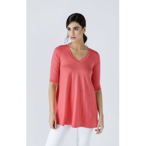 Top - V-hals - Crêpe Detail - Elastische Jersey - ¾ Mouwen