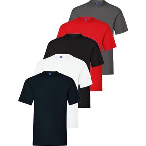 Kruze - Heren Crew Neck T-shirts - Zwart - Set van 5