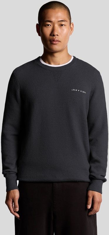 Lyle & Scott - Gebreide Trui - Marineblauw - Ronde Hals