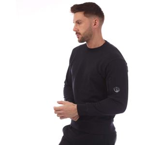C.p. Company - Diagonal Raised Fleece Crewneck Sweatshirt - Blauw - Heren