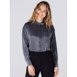 JANSEN Amsterdam - Blouse - Donker Grijs - Lange Mouw - LIEKE W25