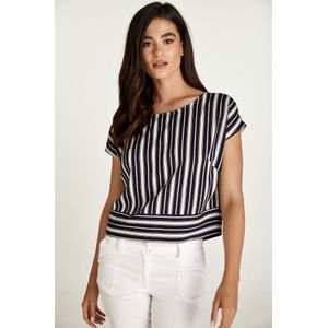 Blousetops - Navy - Mouwloze Zomertop - Geweven Viscose - Boothals