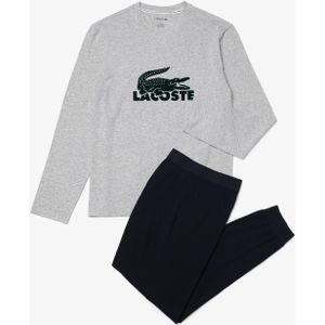 Lacoste - Heren Pyjama Set - Navy Grijs - Lange Mouwen