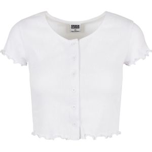 Urban Classics Dames ribbed button-down crop top