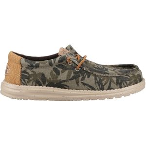 HEYDUDE - Wally Palm Jute - Instapper - Burnt Olive Ginger Brown - Jute, Textiel