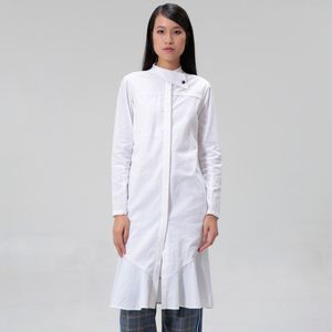 Shirtjurk - Minimalistisch - Lange Mouwen - Asymmetrische Neksnede - Trapeze Vorm - 106 cm Lengte