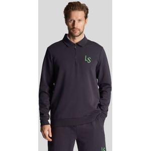 Lyle & Scott - Logo Quarter Zip Sweatshirt - Donker Marineblauw - Katoenmix