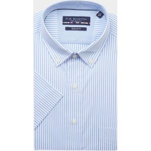 Bos Bright Blue R.b. boston casual hemd korte mouw regular fit 416670/66