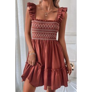 Rokjes Trim Smocked Jurk