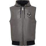 Billionaire - Mouwloos Leren Vest - Grijs - Nappa-schapenleer