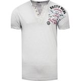 Rusty Neal - V-hals T-shirt - Heren - Met Print Aan De Zijkant