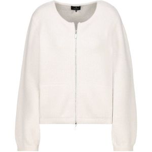 monari - Gebreid Vest - Ecru - Lange Mouw - Normale Pasvorm