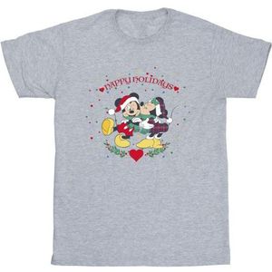 Disney Heren Mickey Mouse Mickey Minnie Kerstmis T-Shirt