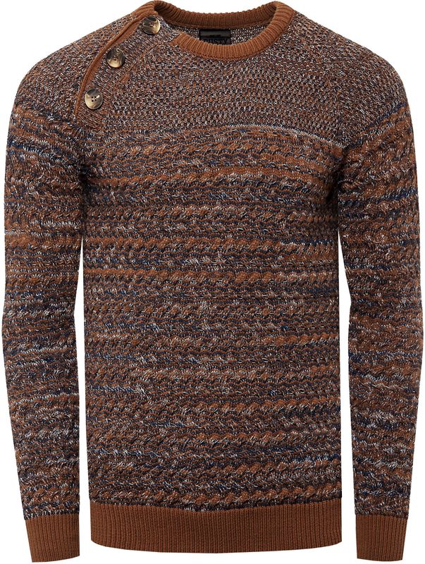 Rusty Neal - Gebreide Trui - Casual Pasvorm - Knoopsluiting aan de Zijkant