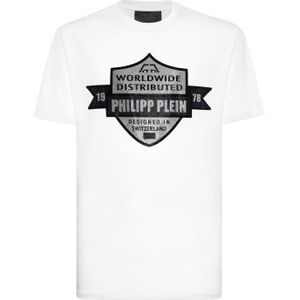Philipp Plein - PP Crest - T-shirt - Wit - Katoen
