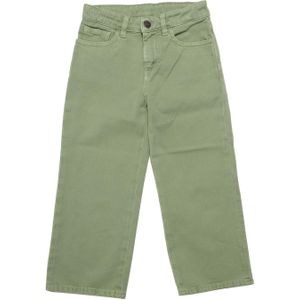 Palm Angels - Curved Logo - Wijde Broek - Groen - Wit - Meisjes