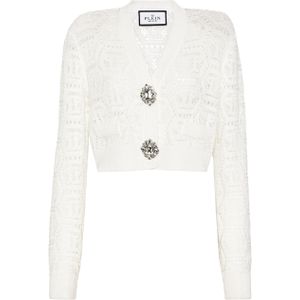 Philipp Plein - Cardigan Monogram - Wit - Dames