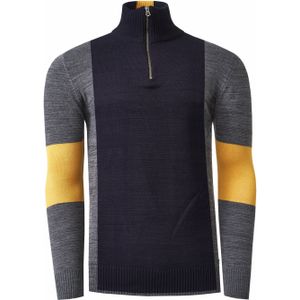 Rusty Neal - Gebreide Trui - Colorblock-stijl - Opstaande Kraag