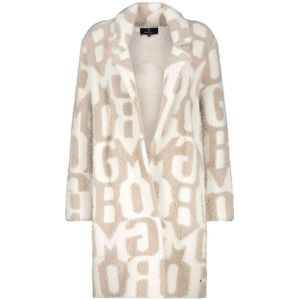 monari - Gebreid Vest - Donkerbeige/Wit - Knitwear - Lange Mouw