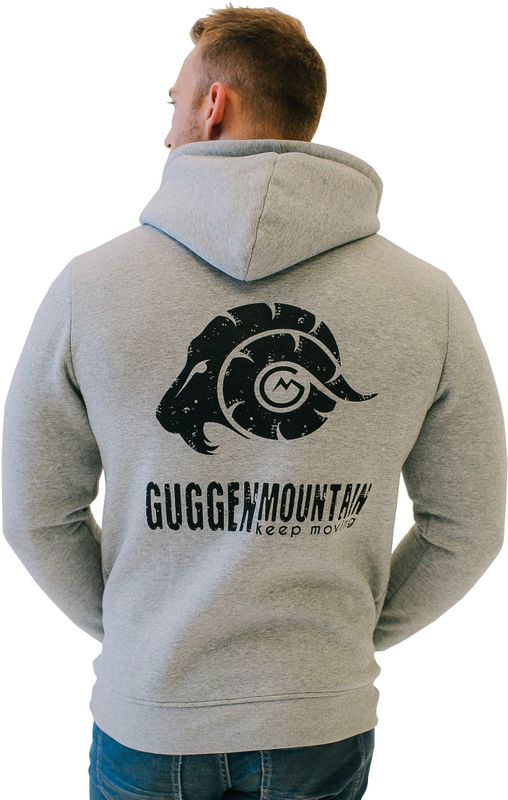 Heren - Wandelhoodie - Lichtgrijs - Fleece - Outdoor met Logo