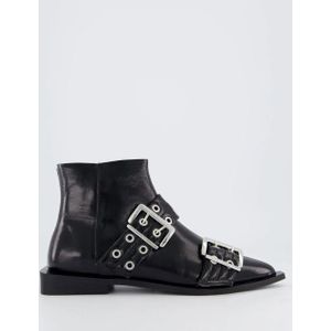 Ganni Dames feminine buckle flat boot