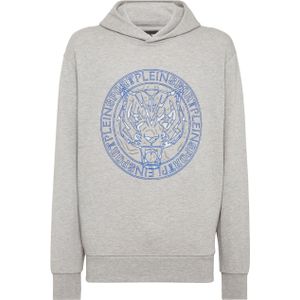 Plein Sport - Hoodie Sweatshirt Tijger - Grijs - Katoen