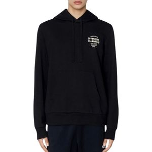 Diesel - Black Hooded Jumper - Hoodie - Zwart
