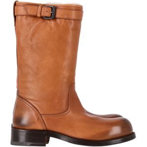 Bottega Veneta Bikerlaarzen in Bruin Leer