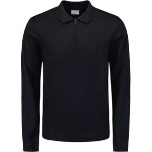 No Excess Pullover polo half zip black