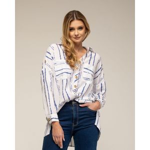 Overhemd - Gestreept - Lange Mouwen - Met Zakken