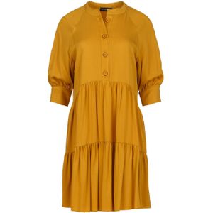 Jurken - Donkerbruin - Losse Jurk met Ruches