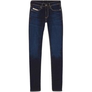 Diesel - Sleenker - Donkerblauwe Denimjeans - Skinny Pasvorm - Knoopgulp