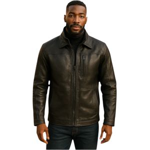 Warwick - Halflange Bikerjas - Zwart - Leren Jas - 3-in-1 Ontwerp