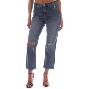 Dames Gant Camie Relaxed Fit Cropped Ripped Jeans in Blauw