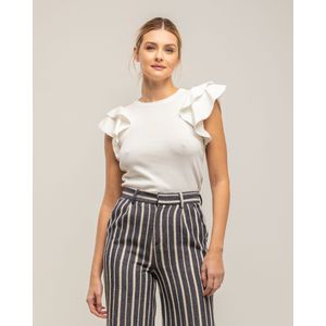 Tops - Gebreide Top - Met Ruches Op De Mouwen