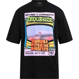 Dsquared2 - Double Pipeline Masters - T-shirt - Zwart
