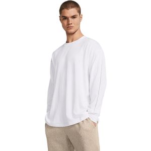 Under Armour - Zwaargewicht Tonaal Woordmerk T-shirt - Wit - Lange Mouwen