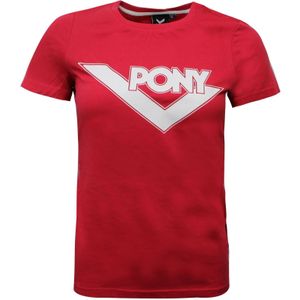 Pony - T-shirt - Roze - Dames - Korte Mouwen - Grafische Top met Merknaam