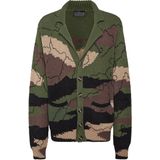 Philipp Plein - Gebreid Vest Strass Camouflage - Veelkleurig - Lamswol