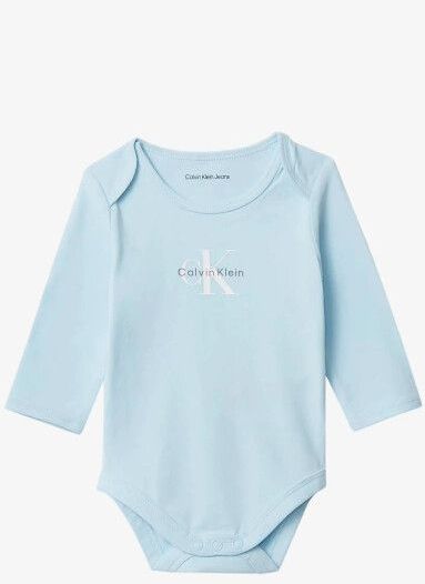 Calvin Klein Jeans Rompertje/body  lichtblauw / wit
