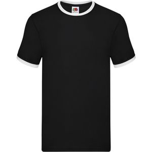 Fruit of the Loom - T-shirt - Eenvoudig - Katoen - Contrast Halslijn