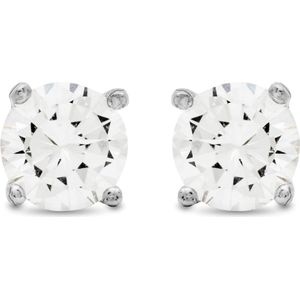 Luxenter - Essential - Oorstekers - 925 Sterling Zilver - Glanzende Zirkonia - Gerhodineerde Afwerking