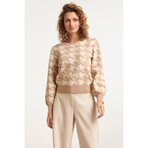 Smashed Lemon - Retro Pied-de-Poule - Gebreide Top - Zandtinten