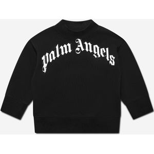Palm Angels Jongens Klassieke Gebogen Logo Sweatshirt in Zwart