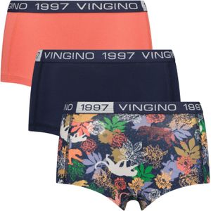 Vingino Meiden ondergoed 3-pack boxers tigerflower dark blue all over